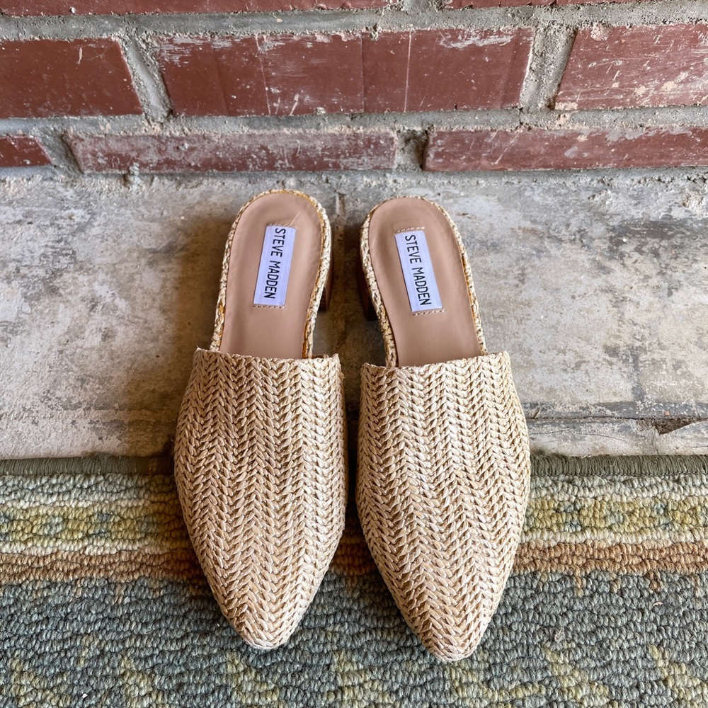 Steve Madden Tan Raffia Woven Miles